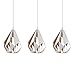 Produktbild EGLO Pendellampe Carlton 1, 3 flammige Vintage Pendelleuchte, Retro Hängelampe aus Stahl, Farbe: Weiß, gold, Fassung: E27