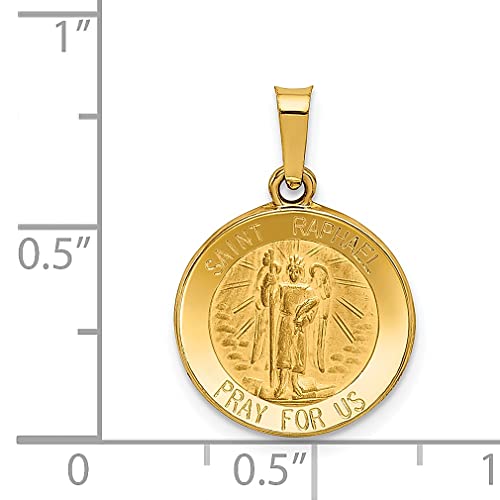 14k Yellow Gold Saint Raphael Medal Necklace Charm Pendant Religious Patron St Fine Jewelry For Women Gifts For Her - Image 4