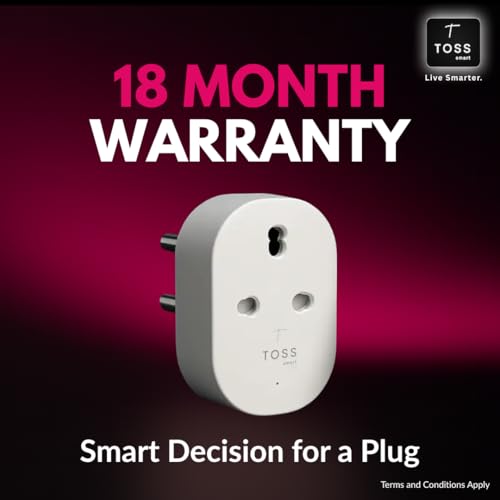 Image of Toss Smart WiFi Plug 16A with Energy Monitoring | Voice Control - Alexa & Google Assistant Compatible | Smart Socket for AC, Geyser, Water Pump, Heater & Heavy Appliances - Remote App Control