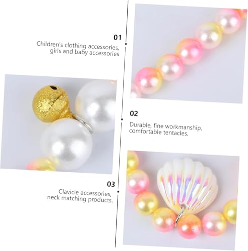 Image of FancyDressWale Mermaid Jewelry Kit Shell Necklace, Bracelet, Ring, Earrings, and Organza Bags - Perfect for Mermaid Party Costume Accessories. Cute Style, Plastic and Organza.