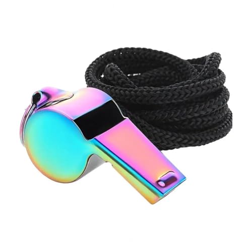 10 silbatos deportivos de acero inoxidable con cordón miniatura 1