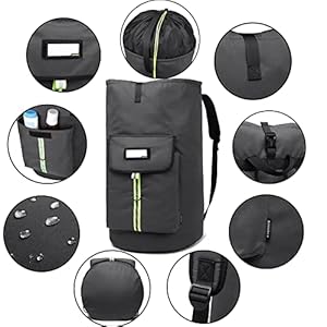 laundry bag backpack extra large heavy duty laundry bags laundry backpack for college students with drawstring closure charcoal grey laundry bag with straps