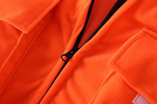 New View Blaze Orange Hunting Vest And Logo Hat Set, Polyester Safety Vest For Hunters With Pockets #TOP4