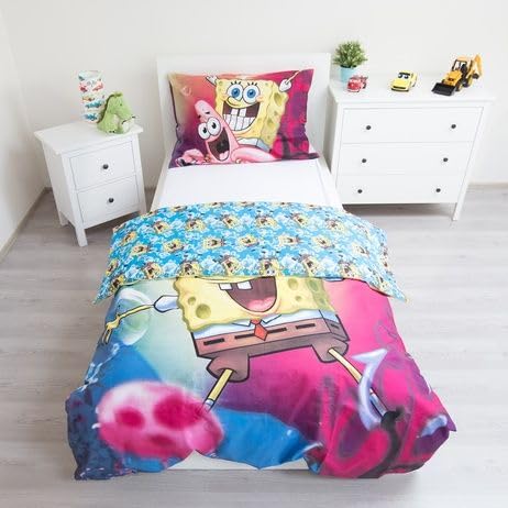 Funda nórdica Bob Esponja cama 90 reversible con algodón natural 4