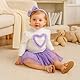 Fnaobai Röcke für Kleinkinder, Babys, Mädchen, Frühling, Herbst, Kinderkleidung, Liebe, Herz, langärmelig, gerippt, gestrickt, Oberteil, Netz-Tutu-Rock-Set, Purpur, 3-4 Jahre