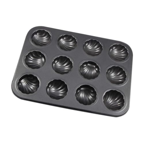 Wedhapy Shaped Baking Tray 12 Cavity Non Stick Madeleine Mold Carbon Steel Cake Mold Madeleine Tray