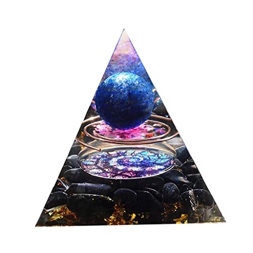 Tubayia Pirámide de cristal para reiki o sanación, cristales curativos para equilibrio, yoga, meditación, energía, piedras preciosas naturales ornamentales (azul) Cover