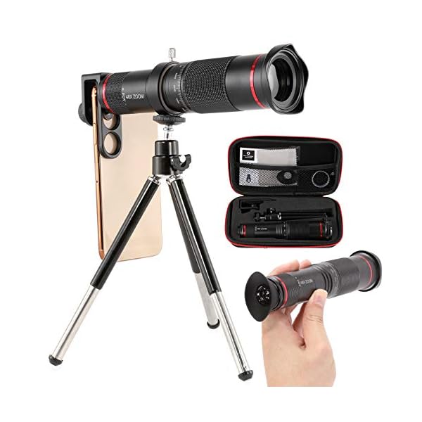 Dyna-Living Monokular Teleskop - 48x HD monokular,Monokular Teleskop mit Smartphone Halter & Stativ,Wasserdichtes…