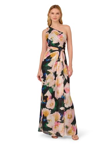 Adrianna Papell Women's One Shoulder Chiffon Gown