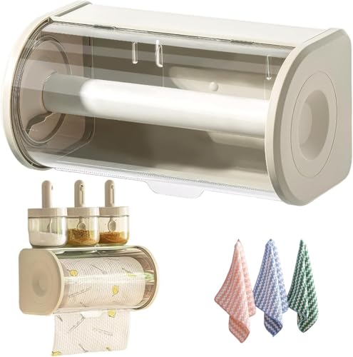 Portarrollos de papel transparente ideal para camping, coche y cocina organizada 2