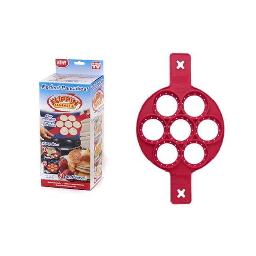PANCAKE MAKER | Moule Silicone Pancakes & Œufs - Moule de Cuisson Antiadhésif 7 Trous - Accessoire Cuisine pour Crêpes, Blinis, Mini Gâteaux, Facile à...