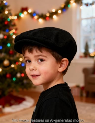 Image of A&J DESIGN Baby Boys Tweed Vintage Drivers Cap Kids Beret Hat