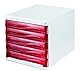helit H6129420 - Schubladenbox „the wave“, rot transparent