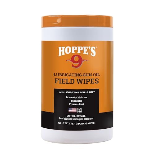 Hoppe's No. 9 Large Lubricating Gun Oil Field Wipes, lid color may vary