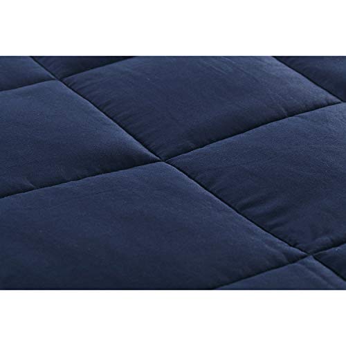 RelaxBlanket Weighted Blanket | 60''x80'',25lbs | for Individual Between 240-280 lbs | Premium Cotton Material with Glass Beads | Navy - Thumbnail 4