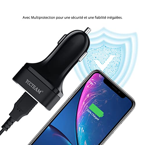 Car Charger For Switch - Yccteam 5V/4.8A High Speed Play And Charge Two-Port Usb Adapter With 6.6Ft Usb Type C To A Charger Cable Cord #TOP3