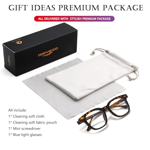 Image of AIEYEZO Fashion Blue Light Glasses for Women Men Retro Anti-Blue Light Eyeglasses TR90 Square Frame Computer Glasses