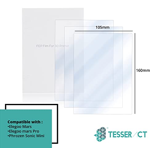 Image of TESSERACT FEP Transparent Release Film Sheet for MSLA UV Photocuring LCD 3D Printer I Mars I Mars pro I Sonic Mini Resin 3D Printer SLA DLP 3D Printer Accessories (Quantity 1, FEP 160 x 105 x 0.15mm)