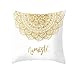 Hoisy Świąteczne poszewki na poduszki, poszewka na poduszkę Namaste kwiat mandala białe złoto rozmiar 40 x 40 cm