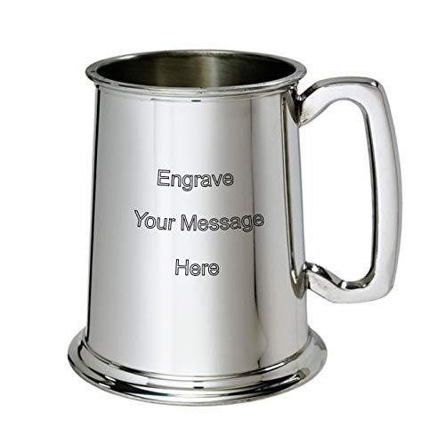 Wentworth Pewter - 1 Pint Pewter Tankard Engraved Free - Boxed Wedding, Birthday, Retirement, Sports trophy, Dad Gift