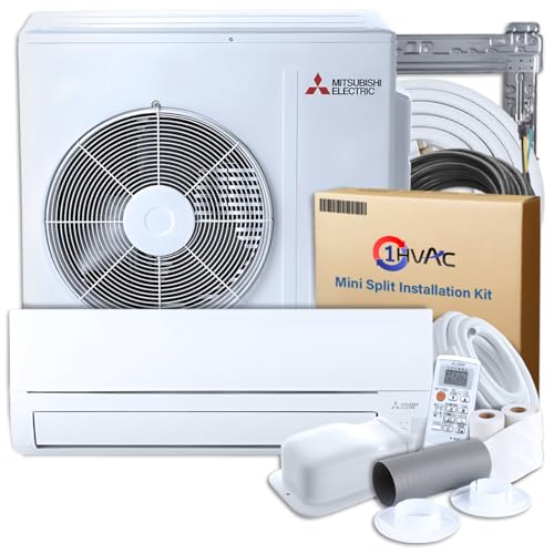 Image of Mitsubishi 24000 BTU 18 SEER2 WX-Series Mini Split Heat Pump System with 15ft Line Set & Installation Kit - R454B Single Zone | Wall Mounted Ductless AC /Heating Unit