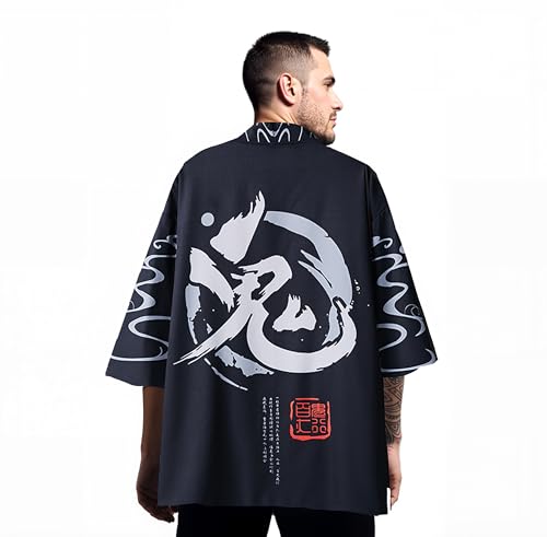 Image of Women's and Men Cardigan Jackets Lightweight Japanese Kimono Long Sleeves Open Front Coat