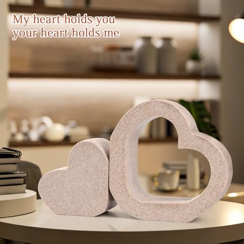 Conjunto de 2 Estatuas de Corazón de Resina miniatura 4