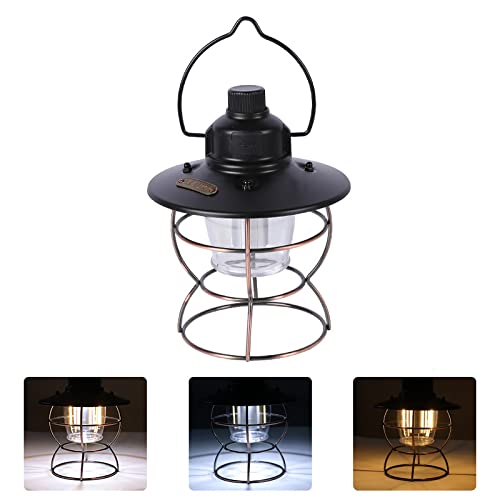 Lanterna da campeggio ricaricabile, 1500LM dimmerabile LED vintage Lanterne impermeabile ad alta capacità portatile torcia COB leggera tenda luce per cortile all'aperto escursionismo interruzioni di