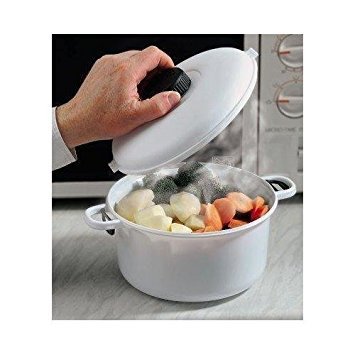 Microwave Pressure Cooker - Microwaveable Casserole Dish with Locking Lid & Pressure Release Vent