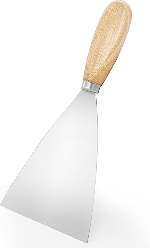 Miniatura 6 de Cuchillo de masilla, raspador de metal de 3.5 pulgadas, cuchillos de mango de madera para paneles de yeso, calcomanías, papel de pared, parches,