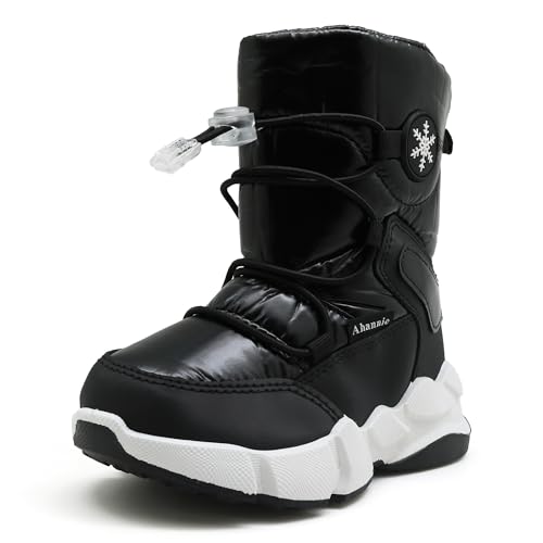 Kids Boys Girls Insulated Snow Boots,Unisex-Child Mid Calf Winter Outdoor Boots(Toddler/Little Kid)