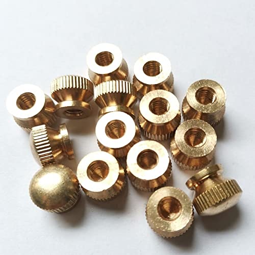 20pcs M5 M6 Brass Step Thumb Nut Knurled Hand Tighten Nut DShanLa (Color : Brass, Size : M6)