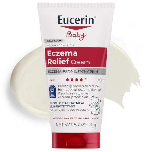 Eucerin Baby Eczema Relief Cream with Colloidal Oatmeal, 5 OZ | Eczema Cream for Baby with Colloidal Oatmeal to Sooth Dry and Itchy Skin, Fragrance and Steroid Free