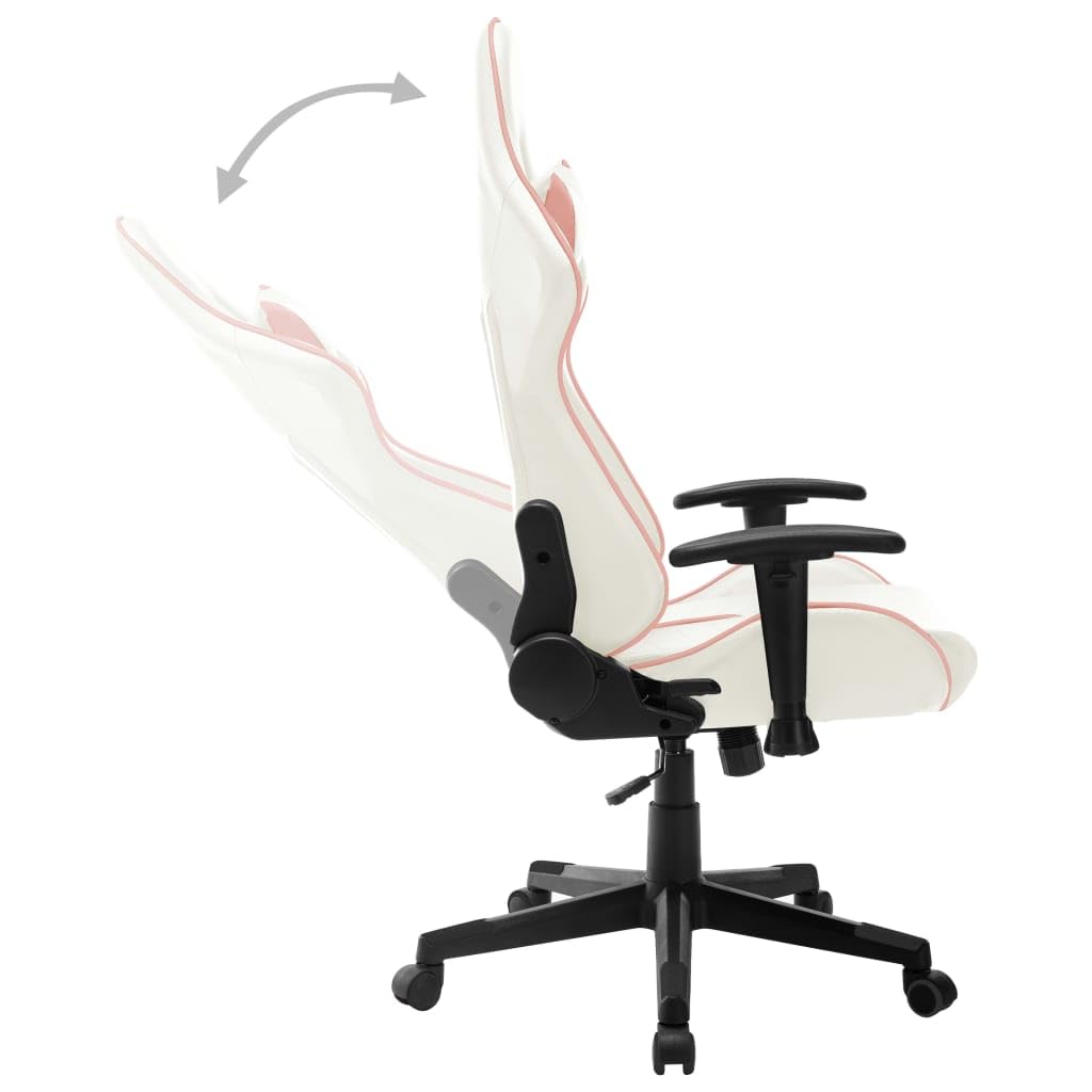Silla de gaming, piel sintética, altura ajustable, ergonómica, con reposabrazos, apoyacabezas, soporte lumbar, función basculante para estudio y habitación juvenil