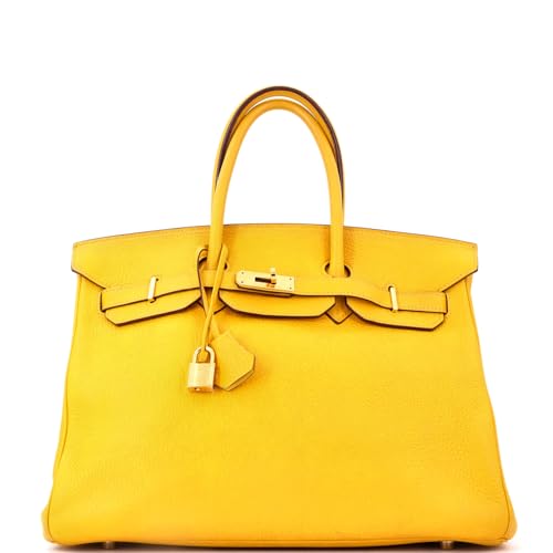 Hermès, Pre-Loved Birkin Handbag Yellow Togo with Gold Hardware 35,