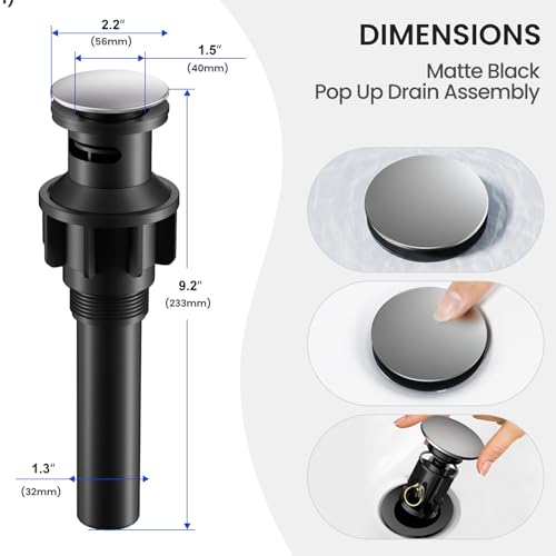 Hurran 4 Inch Bathroom Faucet for Sink 3 Hole, Brushed Nickel Bathroom Faucet with Pop-up Drain and 2 Supply Hoses,Stainless Steel Lead-Free 2-Handle Centerset Faucet for Sink Vanity RV by Hurran - Used condition - Image 7