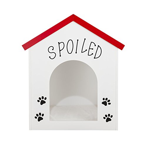Elegant Home Fashions White Pet House with Paw Design (PET-987)