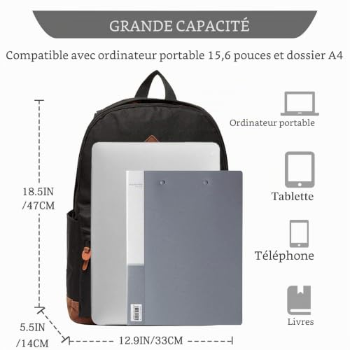 Sac à dos d'écolier VASCHY ergonomique avec compartiment PC - 2