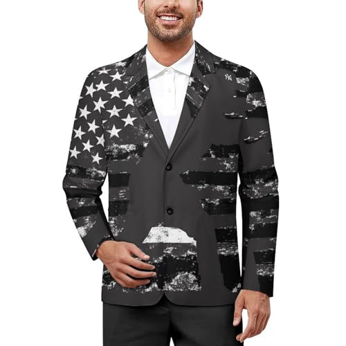 U.S Flag Baseball Mens Blazer Lightweight Sport Coat Two Button Suit Jackets