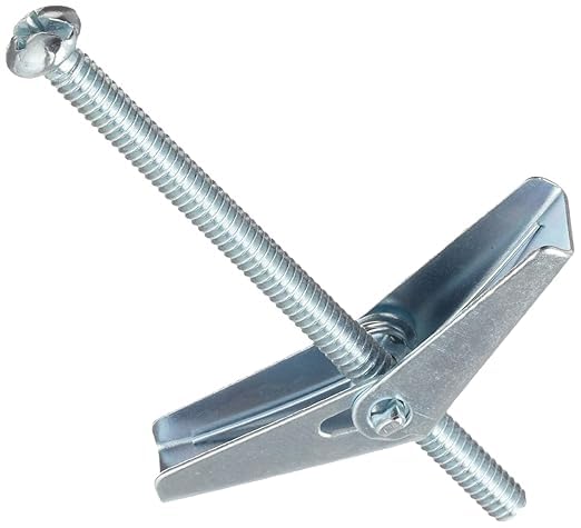 1/8" x 3" Toggle Bolts/Round Head/Combo Drive/Steel/Zinc/Anchor Size: 1/8" / Screw Size 6-32 x 3 / Drill Bit/Hole Size: 3/8" (Carton: 50 pcs)