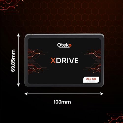 Image of OTEK XDRIVE 256GB SATA III Internal SSD | 2.5 Inch Desktop SSD | 550MB /s Read, 500MB /s Write | 3D TLC NAND | Fast Boot Drive with 3 Year Warranty for PC Upgrade