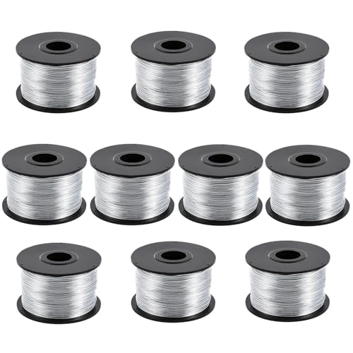 Steel Rebar Tie Wire Coil 10 Rolls, 1/32" 0.8 mm 360ft Rebar Tie Gun for Automatic Tying Gun Twister and Tying Tool