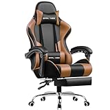 ゲーミングチェア オットマン付き GTPlayerシリーズGT800-BROWN