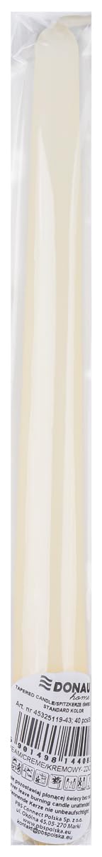 Spitzkerze Standard Farbe/Paraffinkerze/ 22x230mm/ 40 Stück/Cremefarben/Unparfümiert/Zur Dekoration/Deko Kerzen Wachskerze