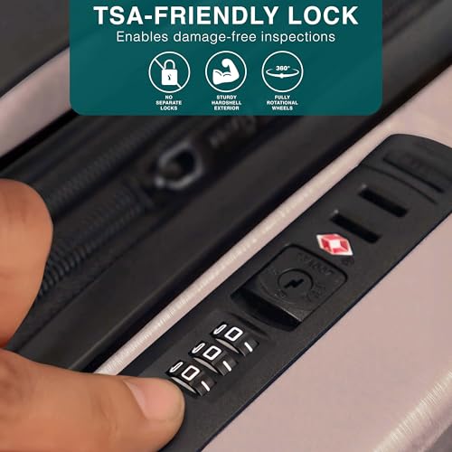 Image of Luggage Sets 2 Piece, 24 Inch Suitcase and 28 Inch Luggage with Spinner Wheels, Durable Hard Shell Suitcase Set, Expandable Travel Suitcases with Wheels, Pink