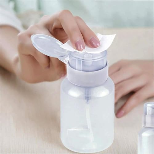 Image of Push Down Empty Lockable Pump Dispenser Bottle for Nail Polish and Makeup Remover-Nail Polish Dispenser-Nail Polish Remover Pump (Pack of one)
