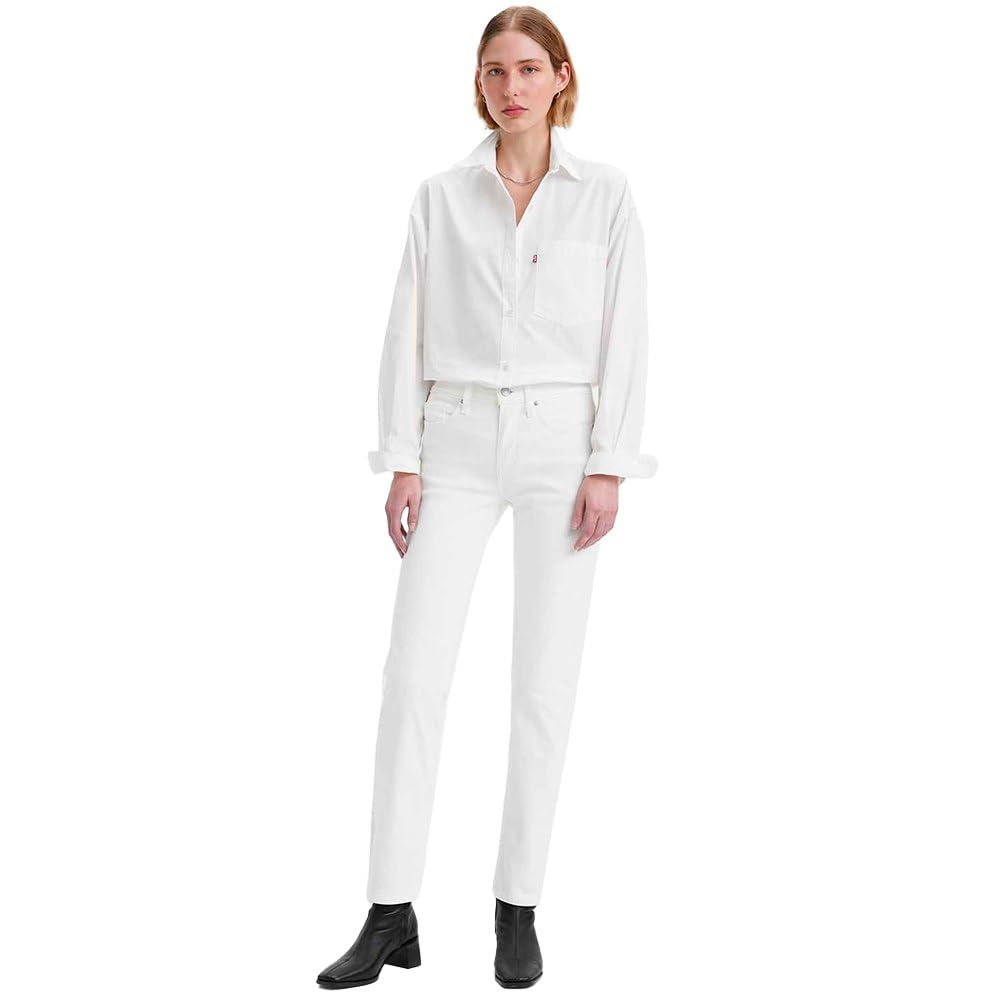 Levi's Women's 314 Shaping Straight Jeans, Soft Clean White, 30W / 32L