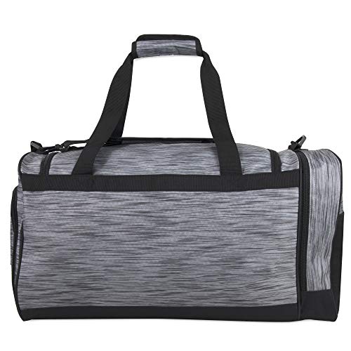 40 Liter Duffle Bag - 22 Inch Duffle Bag Extra Large Wide Open Multi Pocket Duffle Bags for Men and Women with Shoes Compartment (Heather Grey)