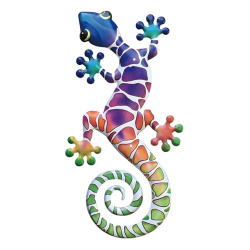 Métal Gecko Décoration Murale, Lézard En Métal Décoration Murale, Salamandre Murale Exterieur Sculpture, Decoration Murale Metal Lézard pour Patio,...