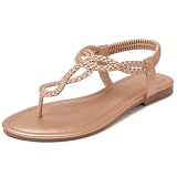 zeetoo Women's Sandals Braided Flat Summer Shoes T-Strap Thong Bohemian Casual Dressy...